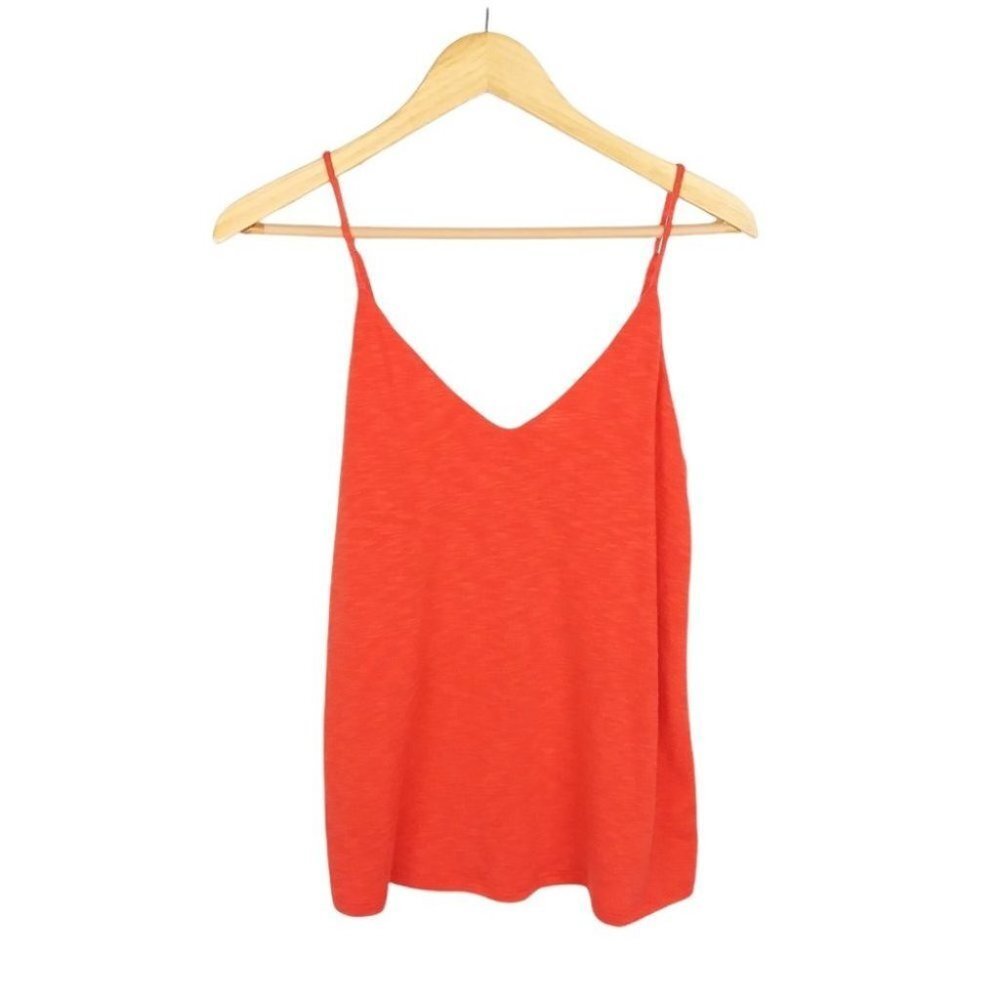 Peyton Jensen Aspen Knit Cami Side Stripes Sleeveless Orange/Red Size Medium